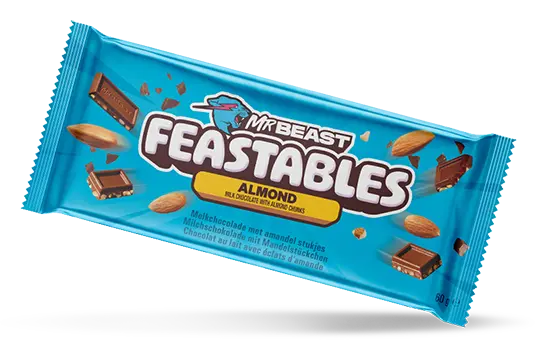 MrBeast Feastables® Schokoriegel mit knackige Mandeln und süßer Schokolade by C.M.C. The Food Company GmbH