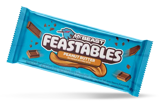 MrBeast Feastables® Peanut Butter mit einer cremigen Erdnussbutterfüllung by C.M.C. The Food Company GmbH